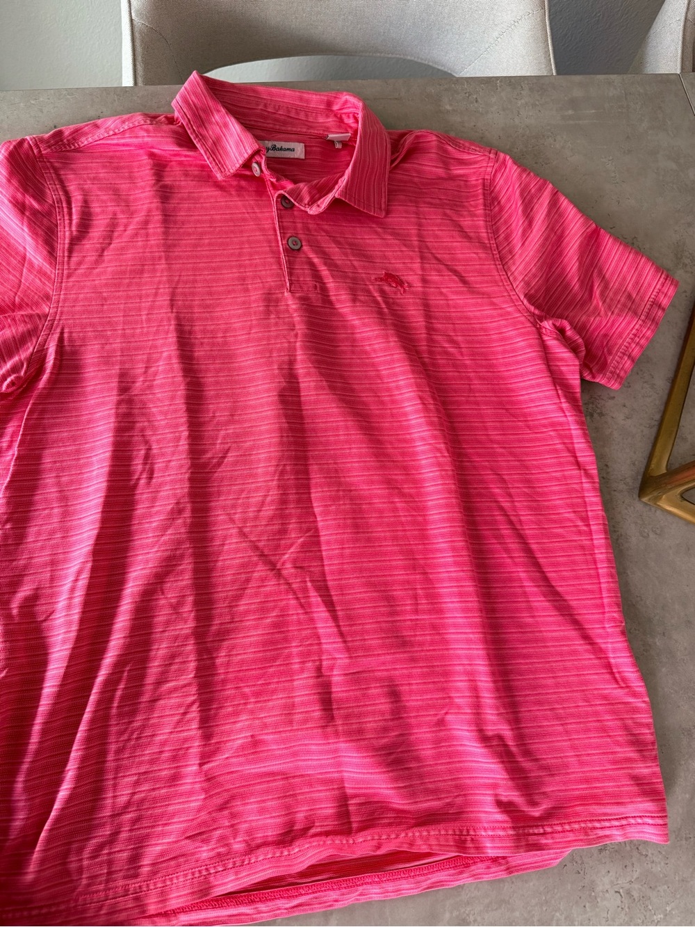 Tommy Bahama Pink Striped Polo Shirt